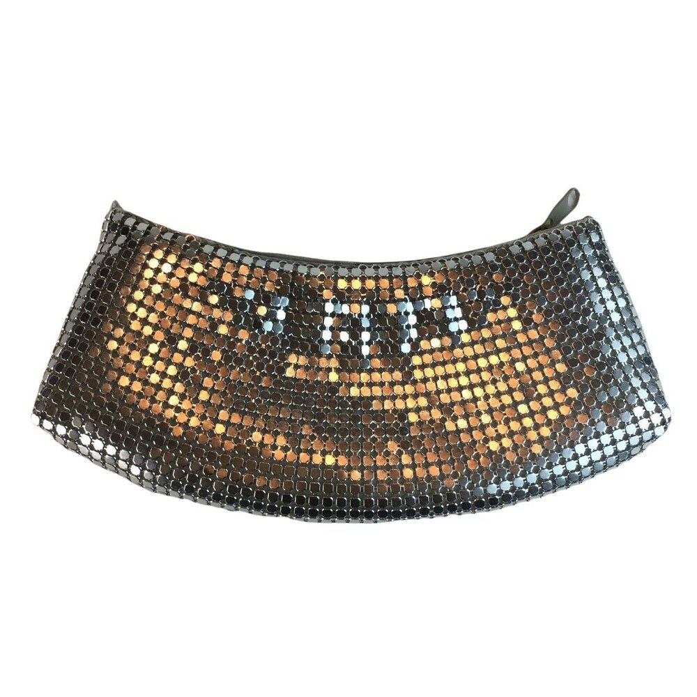 Evening Clutch Purse Handbag Fabric Lined Silver Sequins Club Party Bag U